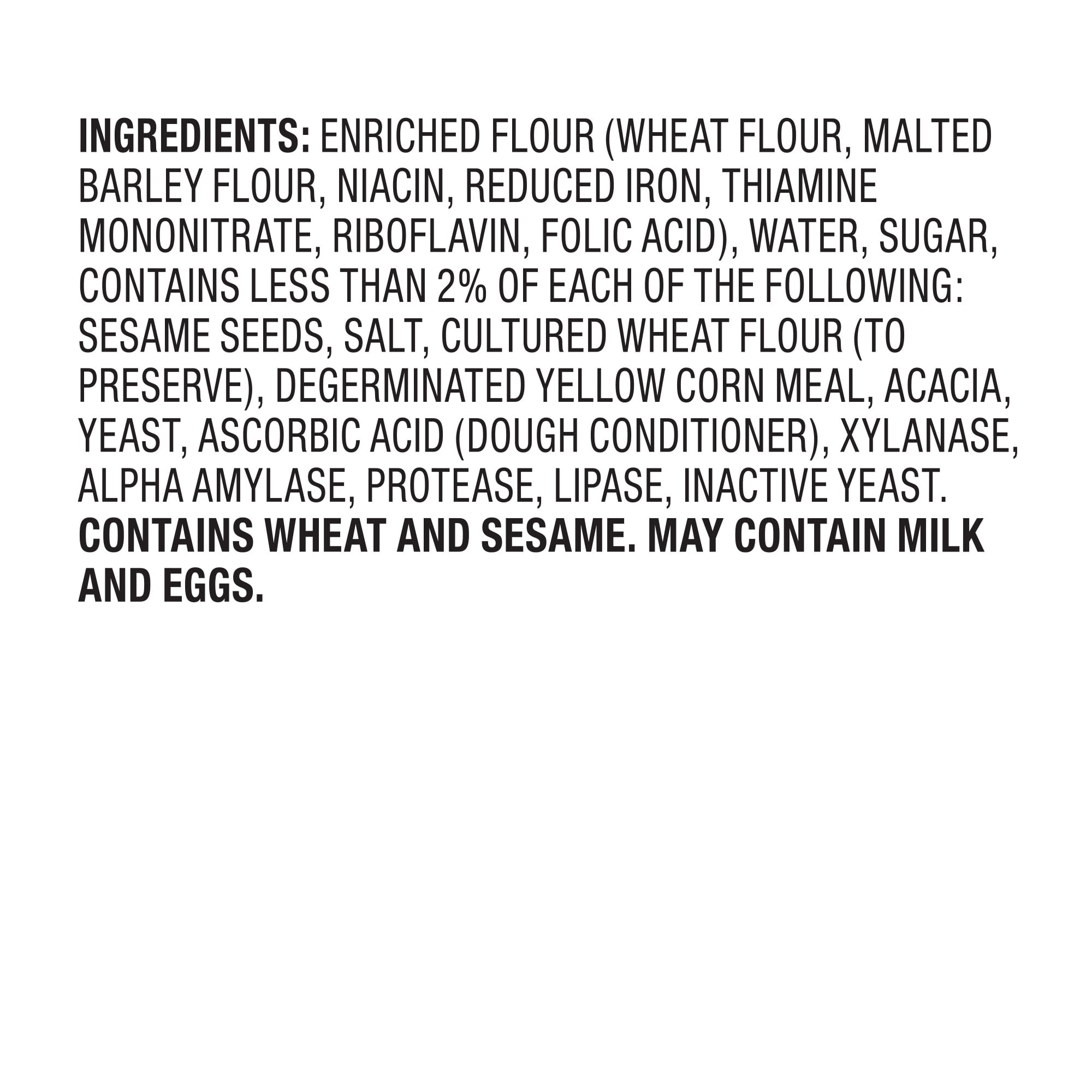 Marketside Fresh Sesame Bagels, Wheat and Barley Flour, Shelf-Stable, 22.8 oz, 6 Count