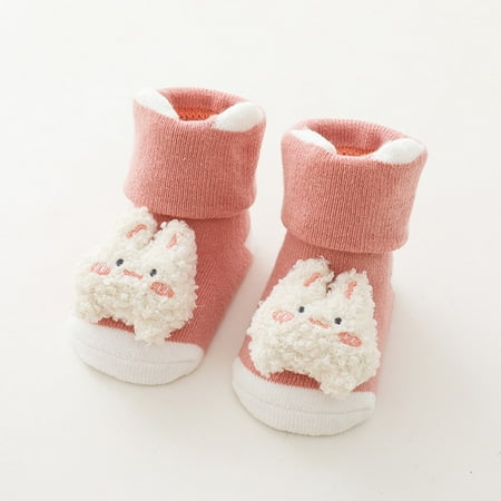 

Cathalem Boy Socks Warm Winter Baby Socks Cartoon Coral Velvet Warm Socks Cute Plush Ear Kids High Socks Toddler Dressy Socks Socks D 0-3 Months