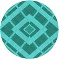 thumbnail image 1 of Ahgly Company Indoor Round Patterned Dark Cyan Green Area Rugs, 6' Round, 1 of 6