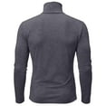 thumbnail image 3 of Dwelliawo Dark Gray Turtle Neck Shirt Men Turtleneck Shirts Long Sleeve Ribbed Sweater Pullover Casual Regular Fit Sweaters Fall Pullover Sweaters Knitted Sweater XL, 3 of 3