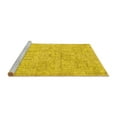 thumbnail image 2 of Ahgly Company Machine Washable Indoor Square Abstract Yellow Contemporary Area Rugs, 4' Square, 2 of 4