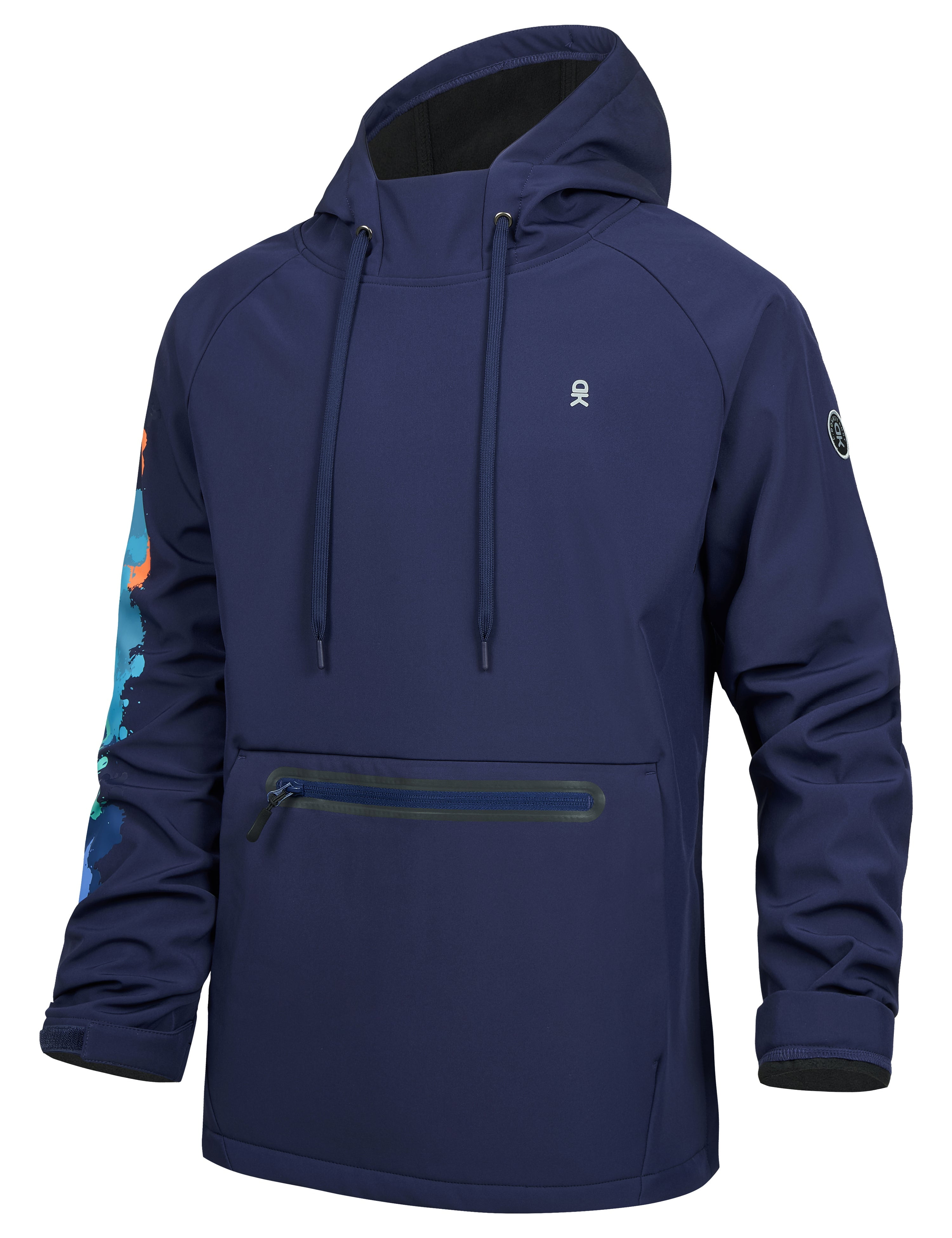 Little Donkey Andy Mens Fleece Hoodies Water Repellent, Thermal Insulation Pullover Hooded Sweatshirt UPF50+ (Dark Blue S)
