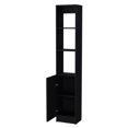 thumbnail image 4 of Cabinet, Freestanding Storage Cabinet with 3 Shelves and 1 Door for Bathroom, Kitchen, Living Room, Black, 4 of 5