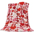 thumbnail image 6 of Super Soft Cozy Flannel Fleece Blanket Happy Valentine''s Day Lightweight Comfy Throw Blanket for Bed/Couch/Sofa/Camping- Romantic Heart-Shaped Pattern 49 x 59 Inche, 6 of 6