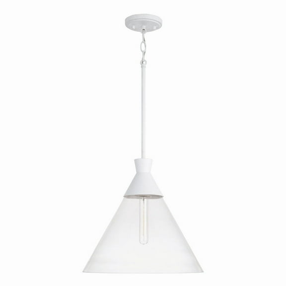 1 Light Pendant In Contemporary Style-14 Inches Tall And 15 Inches Wide-Textured White Finish -Traditional Installation Capital Lighting 350311Xw