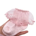 thumbnail image 4 of xiaxaixu Baby Lace Socks, Breathable Solid Color Lace Pearl Ruffled Anklet, 4 of 7