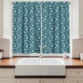 thumbnail image 2 of Ambesonne Vintage Blue Kitchen Curtains, Eastern Paisley, 55"x45", Dark Blue Teal and White, 2 of 3