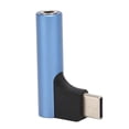 thumbnail image 3 of Adaptador de conector de auriculares USB C a sonido de 3,5 mm Tipo C Aux DAC Micrófono estéreo HiFi Dongle de ángulo recto para auriculares Azul, 3 of 8