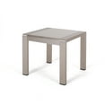 thumbnail image 4 of GDF Studio Crested Bay Outdoor Aluminum Side Table with Glass Top, Matte Gray and Silver, 4 of 7