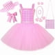 thumbnail image 3 of Vestido de tul de princesa Barbi de la película para niñas, traje de cuadros rosas para niña, disfraz de Barbi para fiesta de cumpleaños de Halloween, vestidos de tul, 3 of 5