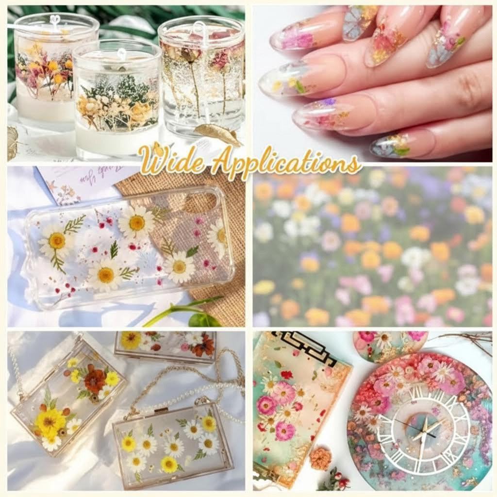 124 Pcs Natural Dried Pressed Flowers and Leaves Bulk for Epoxy Resin Crafts, Jewelry Making, Candle Soap, Scrapbooking, Bookmark and Nail Art Decorations