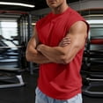 thumbnail image 5 of Mens Ribbed Tank Tops Textured Quick Dry Sleeveless Running Shirts Gym Muscle Bodybuilding Shirts for Men Big and Tall Size M-3XL Red, 5 of 9
