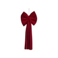 thumbnail image 2 of Red Flocked Decorative Christmas Bow, 31",Extra Large Burgundy Velvet Bow for Christmas Tree Decorations, Holiday Decorative Hanging Ornament with for Home, Mantel & Garland, 2 of 8