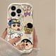 thumbnail image 4 of Linda funda de silicona a prueba de golpes c-crayon s-shinchan 3D Wave para iPhone 15 14 13 12 11 Pro Max X XR XS 8 7 6 6S Plus SE 2020, 4 of 5