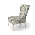 thumbnail image 3 of Designart "Exotic Floral Pattern In Grey And White" White Floral Upholstered Accent Chair - Cottage Arm Chair For Living Room, 3 of 7