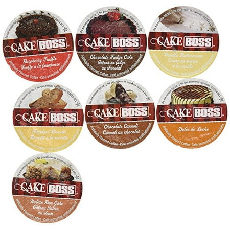20 K Cup Cake Boss® FLAVORED ONLY Coffee Sampler! 7 New Delicious Flavors! NO DECAF! Chocolate Cannoli, Italian Rum Cake, Raspberry Truffle, Dulce De (Best Rum Cake In Miami)