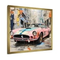thumbnail image 2 of Designart "Pink Vintage American GT Racer" Architecture Framed Wall Art Decor - Modern Pink Race Tracks Hallway Framed Wall Art Decor, 2 of 6