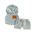 thumbnail image 1 of Ensemble de T-Shirts et Shorts à Capuche Sans Manches à Damier pour Bébé Garçon Été 2 Pièces, 1 of 7