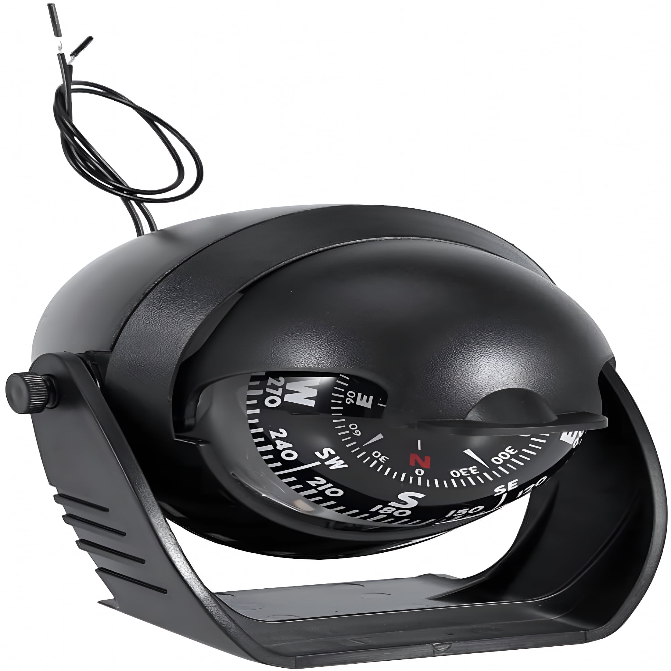 GJX Marine Compass Illuminated Dashboard Compass Boat Navigation Electronic Compass W/ LED Light Explorer Compass for Car Boat Automotive Compass, Black