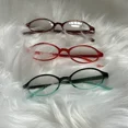 thumbnail image 5 of Gafas ovaladas Retro Para mujeres y niñas, anteojos de vidrio con montura roja y verde, gafas decorativas para computadora, gafas antiazules con condu, 5 of 5