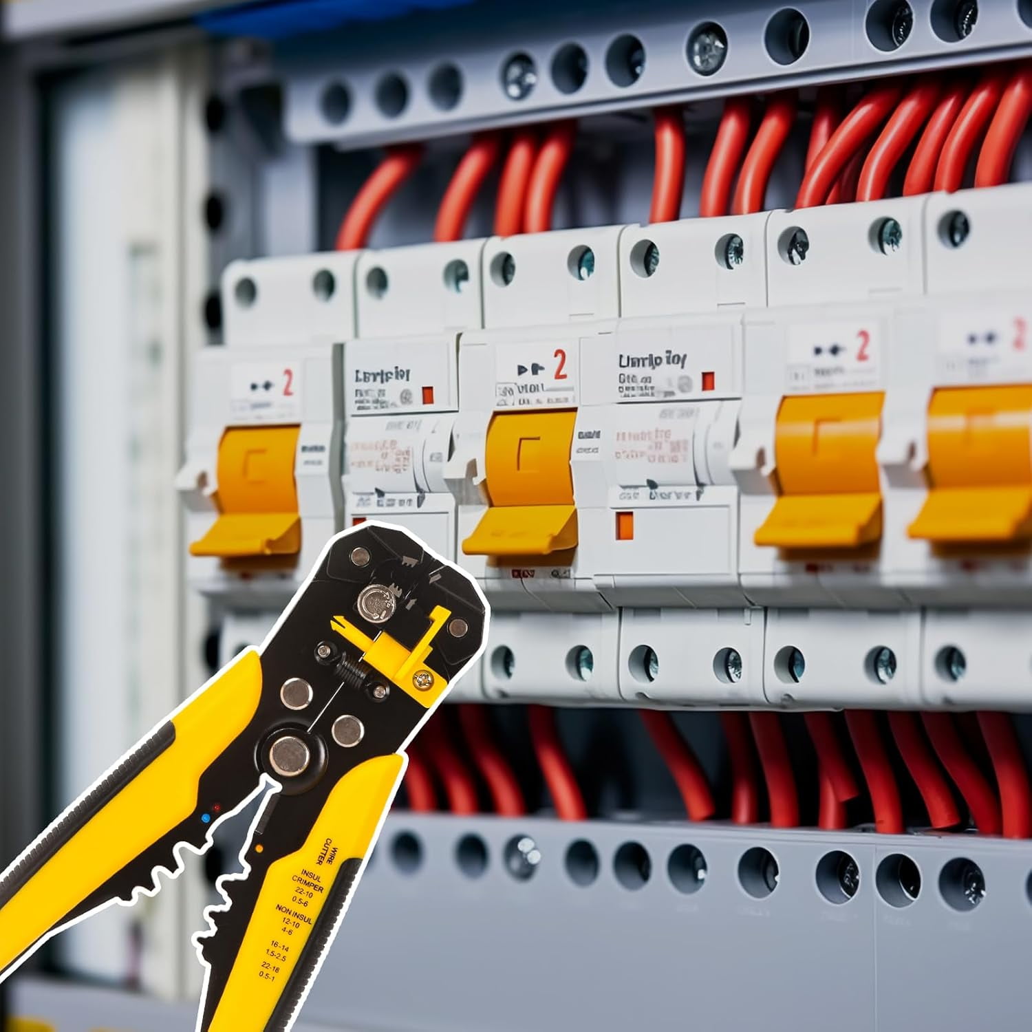 Dawot Wire Stripper, Wire Crimping Tool AWG 24-10, Wire Cutter, Wire Crimper, Cable Stripper, Wiring Tools and Multi-Function Hand Tool Automatic Wire Stripper for Solid and Stranded AWG Wire