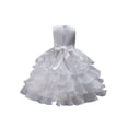 thumbnail image 1 of Bellella Filles Parti Robes Sans Manches Princesse Robe de Bal Robe Midi Crew Cou Kid Fille Blanc 110, 1 of 3