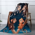 thumbnail image 2 of Joocar Monkey Tree Night Sky Flannel Blanket For Winter Gift Home Sofa Bed Decoration 50x60 inch, 2 of 5