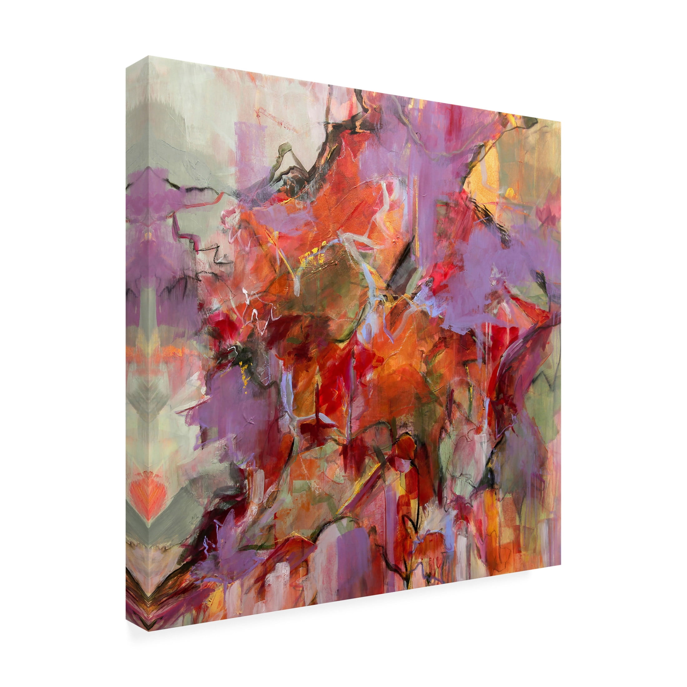 Canvas Wall Art - Kati Bujna 'Fall Forest Symphony' Wall Art for Living Room, Bedroom, or Office Décor by Trademark Fine Art - 14 x 14 Inches