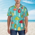 thumbnail image 4 of Lsque Mushrooms pattern Hawaiian Shirt for Men, Unisex Summer Beach Casual Short Sleeve Button Down Shirts-3X-Large, 4 of 9