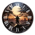 thumbnail image 2 of Designart "Papercut Depiction of a Lone Outlaw in the West I" Western Oversized Wall Clock, 2 of 5