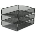 thumbnail image 2 of 3271BL Office Supply Onyx Holds Letter-Size Papers Triple Mesh Interlocking Tray Desk Black Organizer, 2 of 4