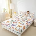 thumbnail image 2 of Manfei Cartoon Moth Lover Twin Sheet Sets for Kids, Butterfly Print Twin Fitted Sheet, Cute Love Heart Flat Sheet, Luxury Bedroom Decor, 3-Piece, 2 of 6