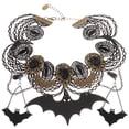 thumbnail image 1 of 1 Set Halloween Pendiente Collar Conjunto Collar de encaje Bate Pendiente Colgante, 1 of 6