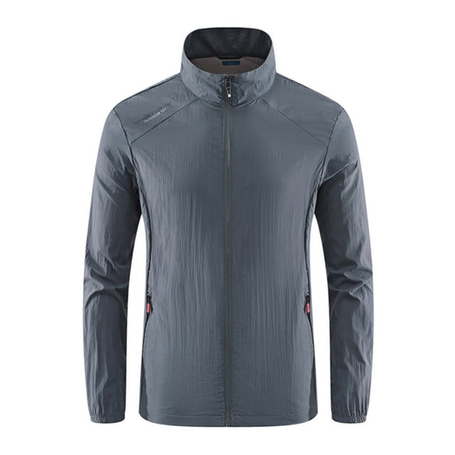 Birdeem Jackets for Men Men Casual Solid Sports Long Sleeve Zipper Lightweight Quick Drying Sun-Proof Jacket