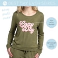 thumbnail image 2 of Hello Mello Best Day Ever Lounge Sweater Long Sleeve Pajama Top, Lazy Day (Women's), 2 of 7