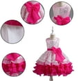 thumbnail image 4 of AJZIOJIRO Kids Toddler Flower Girls Wedding Tulle Dresses 3-10T Baby Maxi High Low Gown Dance Tulle Tutu Princess Dress, 4 of 9