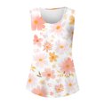 thumbnail image 5 of Womens Tops Gsakboxl 2026 Women Summer Plus‑Size Loose‑Fit Floral Printed Sleeveless Tank Top Trendy Neck Casual Basic Tee Pink2 S, 5 of 5