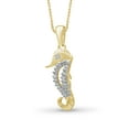 thumbnail image 3 of Silver Chain Necklace for Women – 14K Gold Plated Silver Seahorse Necklace with Sparkling Genuine Accent White Diamonds – Chic, Stunning Silver Statement Necklace Gifts by JewelersClub, 3 of 4