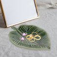 thumbnail image 5 of IFANLANDOR Ceramic Jewelry Tray Green Leaf Shaped For Women Home Decor 1Pack 5.6X4.0X1.0In, 5 of 8