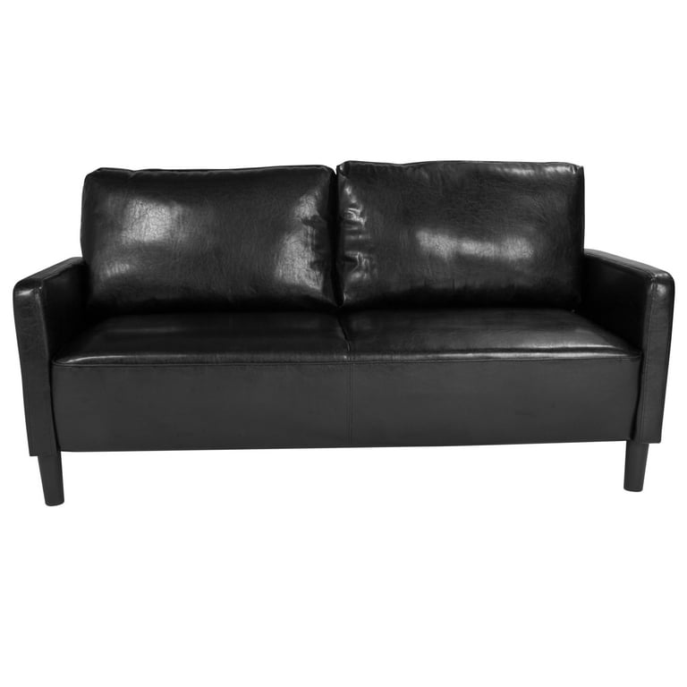 Emma Oliver Living Room Sofa Couch with Straight Arms in Black