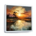 thumbnail image 2 of Designart "Sunrise Reflections by the Lake III" Cottage Framed Wall Art - Cabin Yellow Lake Bedroom Framed Canvas Wall Art, 2 of 6