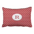 thumbnail image 1 of RYLABLUE Rectangl Throw Taie d'Oreiller Couvre Monogramme d'Ancre Nautique Motif Personnalisable en Taies d'Oreiller Rouges Polyester 20 x 30 Pouces avec Fermeture à Glissière Cachée Accueil Coussin Coussin Taie d'Oreiller Décorative, 1 of 1