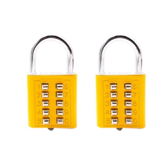 Candado para Industria PassColors 2Pzas 10 Teclas Amarillo VenteDepot MXPSR-008-1