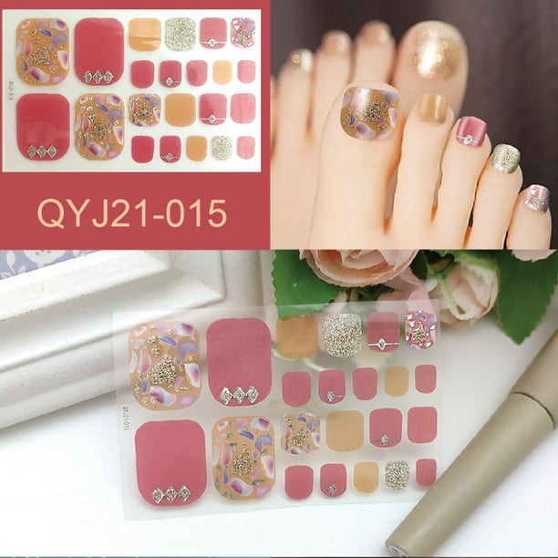Etiqueta Engomada Del Clavo Del Dedo Del Pie Envolturas Completas Pegatinas De Esmalte Pegatinas De Arte De Uñas Para Mujeres Niñas Decoraciones De Arte De Uñas Yuarrent CE007391-15