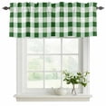 thumbnail image 2 of Green Plaid Valances for Windows, Decorative Rod Pocket Window Valance Curtains, Spring Summer Farmhouse Buffalo Checkered Short Curtain Drapes for Kitchen/Living Room, 2 Panels, 60" W x 18" L, 2 of 8