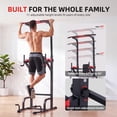 thumbnail image 3 of SUGIFT Power Tower Pull Up Bar Dip Station, 11 Adjustable Height Levels, 1000 LBS Multifunction Home Gym Strength Training Equipment, 3 of 9