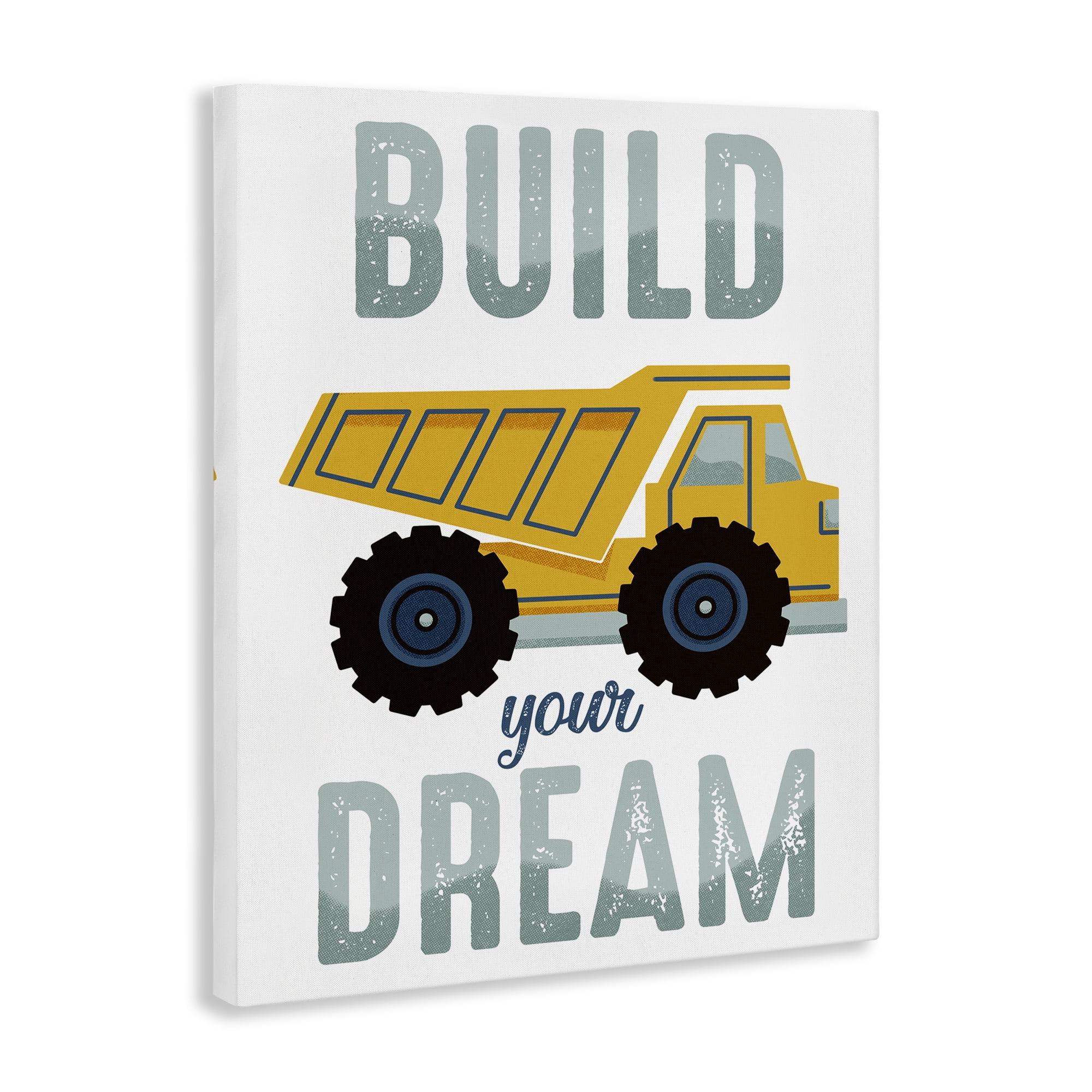 Stupell Industries Build Your Dream Construction Transportation Painting Wrapped Canvas Art Print Wall Art, 24 x 30
