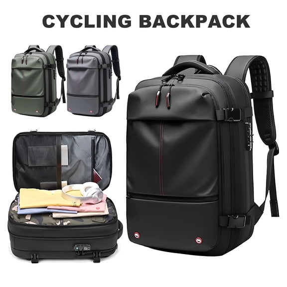 DESIGNICE 60L Vacpack Backpack Waterproof Anti-Theft Air Vacuum Compression Travel Backpack with Electric Pump for Travelers Black