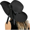 thumbnail image 2 of Womens Floppy Summer Sun Beach Straw Hat UPF50 Foldable Wide Brim, 2 of 8