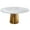 Grey Veins, variant on 54'' White top Mable Dining Table with Brushed Gold Base